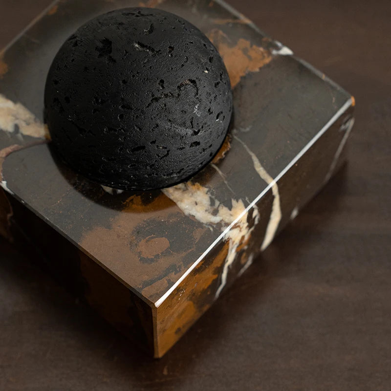strata lava rock essential oil diffuser marble base — shh. studio.