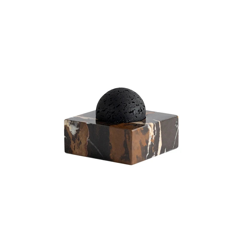 strata lava rock essential oil diffuser marble base — shh. studio.