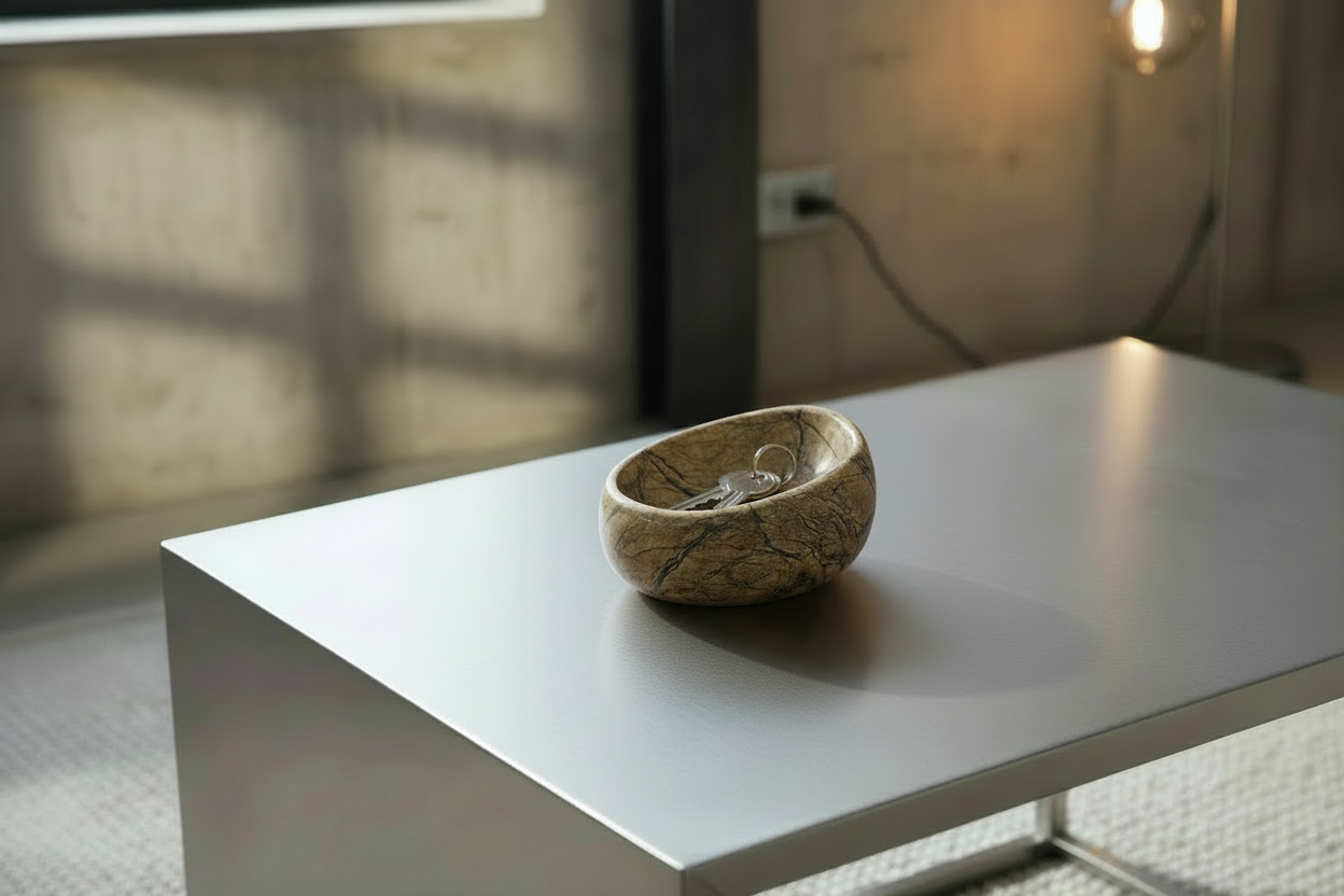 drift standard marble stone catchall bowl — shh. studio.